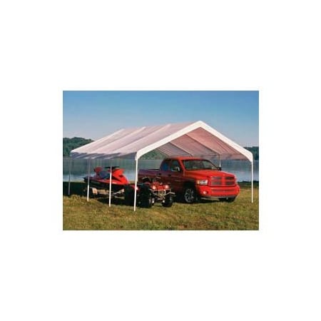 Shelterlogic Super Max Canopy, 18'W X 20'L, 2in Frame, 8-Leg, White 26773